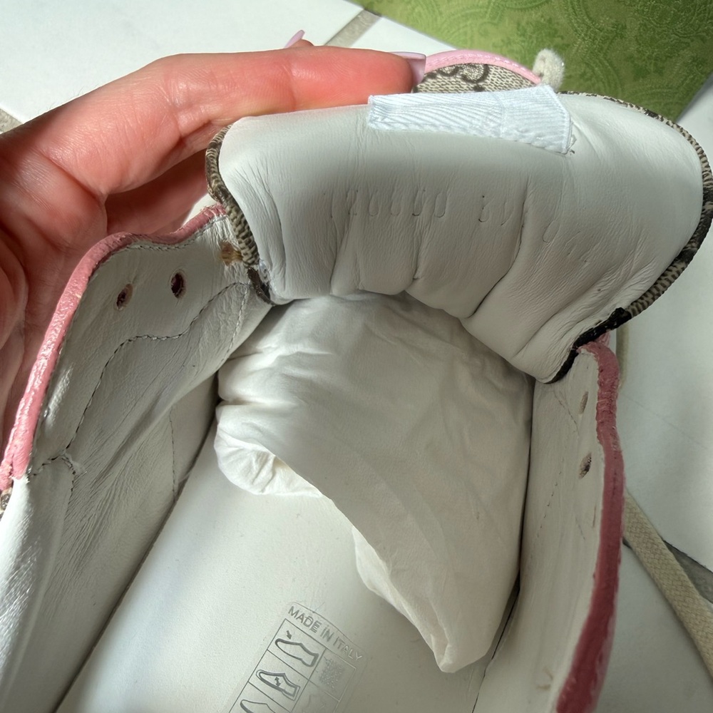 Gucci Pink and Purple Monogram Sneakers - Picture 9 of 12